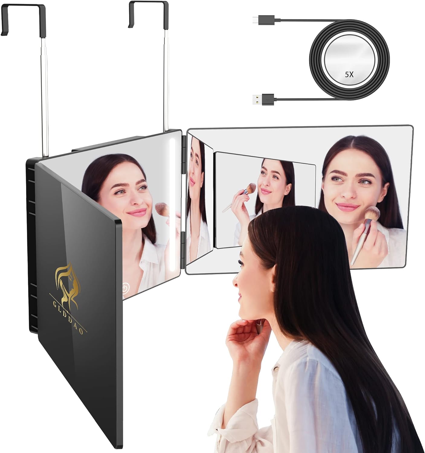 3 Way Mirror for Self Hair Cutting, Barber Mirrors, 3 Sided Makeup Mirror -360 Trifold 3 Way Mirror for Self Hair Cutting, Barber Mirrors, 3 Sided Makeup Mirror -360 Trifold